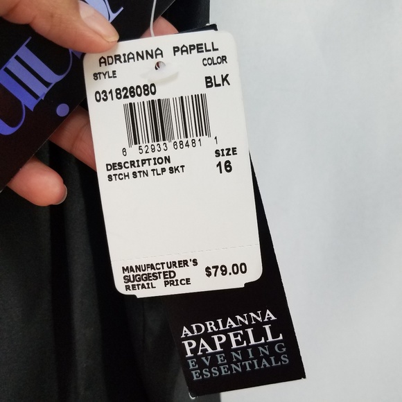 Adrianna Papell Evening Essentials Black Skirt 16 - Picture 7 of 8